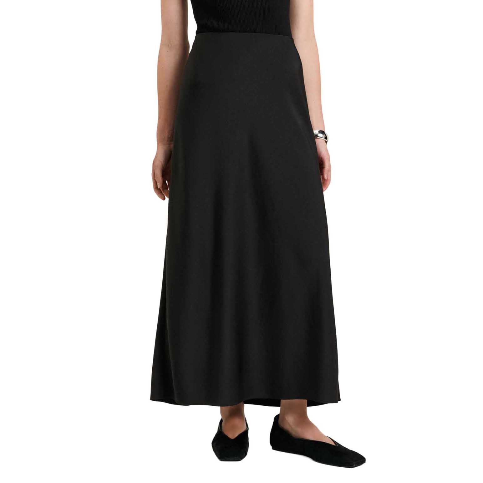 Veronika Maine Washed Satin Bias Skirt